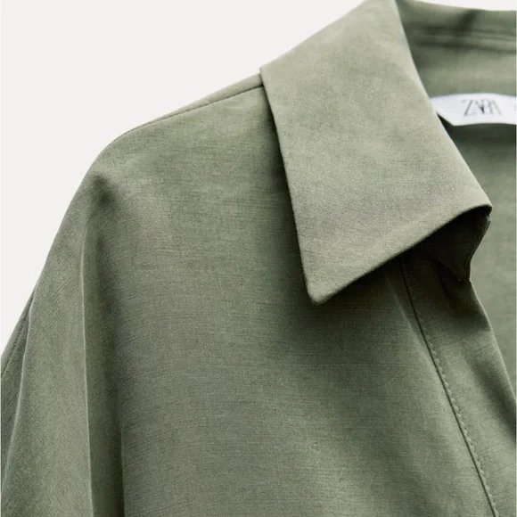 Zara Flowy Crop Top in Green - Picture 3 of 8